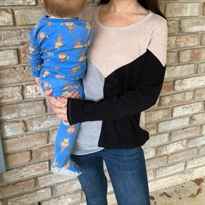 Tricolor Long Sleeve Top